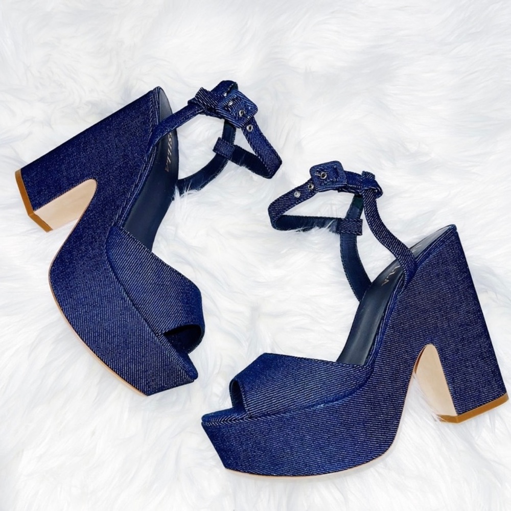 Le Silla DENIM WEDGE SCANDAL Size 40Euro/9US
